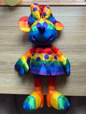 Disney Rainbow Minnie Mouse Plush - Multicolor Polka Dot Dress